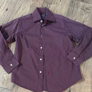 Chaps boys Maroon Checkered Button Down Shirt